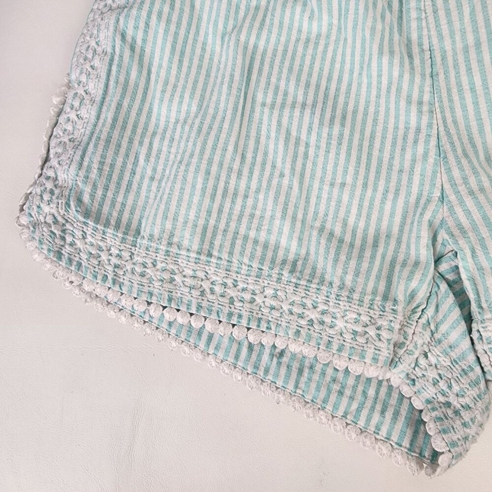 Vineyard Vines White Mint Striped Linen Shorts Embroider Pockets Pull On Small - Picture 8 of 10